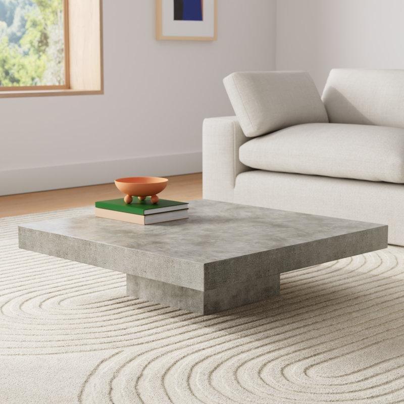 Gri Beton Kaide Ayaklı Yuvarlak Orta Sehpa - 110 cm - 244901
