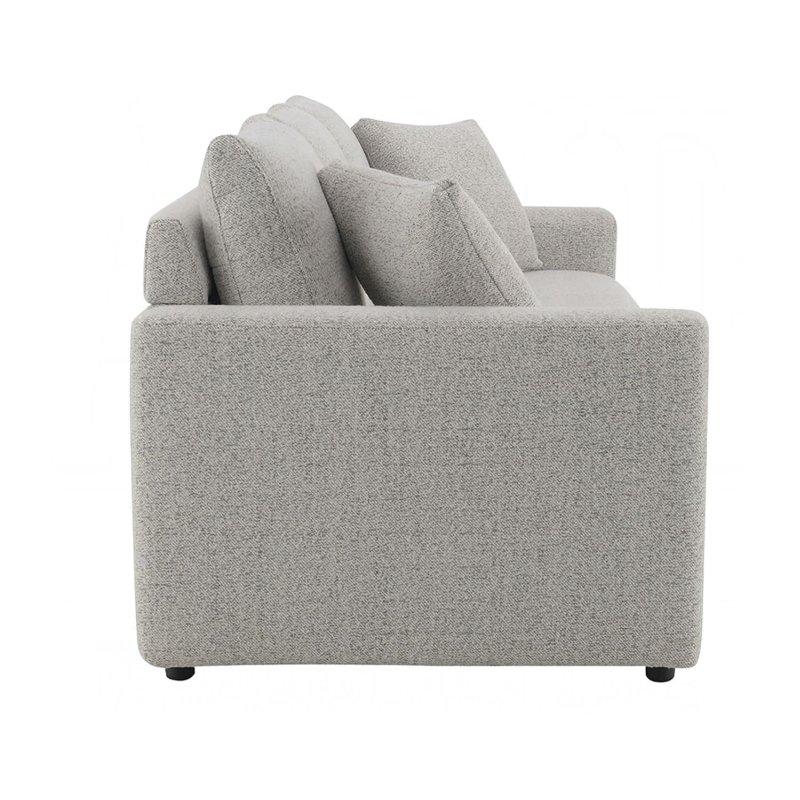 Gri Bukle Kumaş Ahşap Yataklı 3 Kişilik Bohem Koltuk - 227x94 cm - 287178