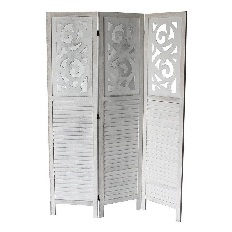 Gri Çam Ahşap Katlanır 3 Panelli Paravan - 178x127 cm - 321558