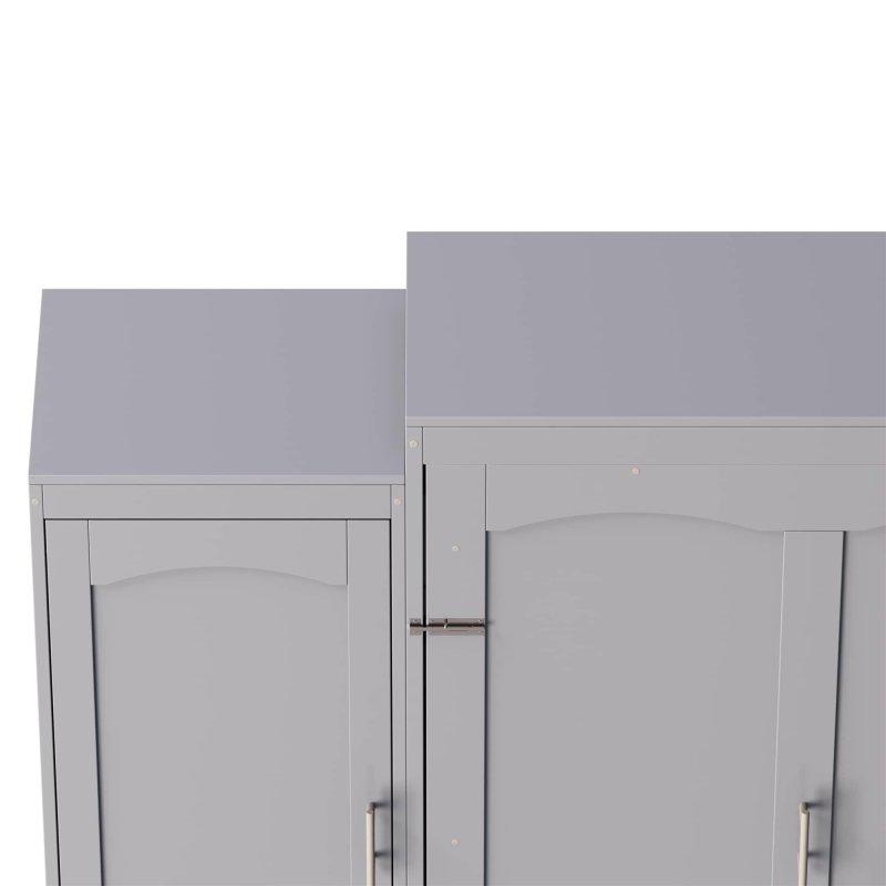 Gri Çam ve MDF İki Gardıroplu Katlanır Duvar Yatağı - 263075