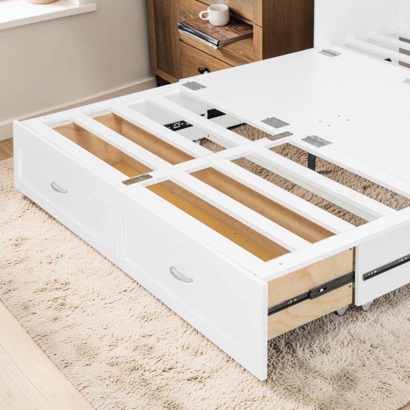Gri Çekmeceli USB Portlu ve Prizli Queen Boy Duvar Yatağı - 264344