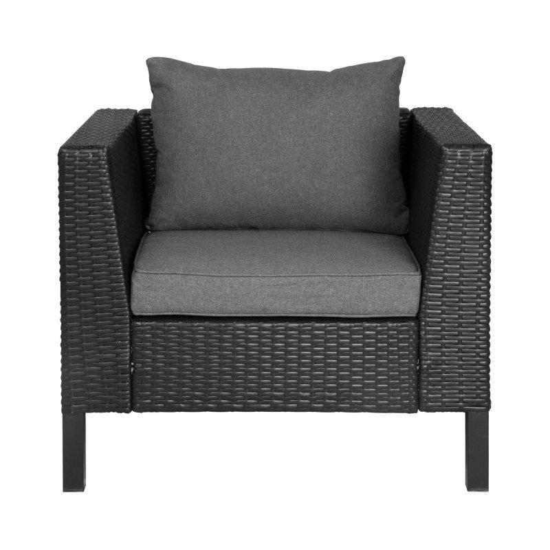 Gri Çelik ve Rattan Minderli 4 Parça Bahçe Takımı - 273375