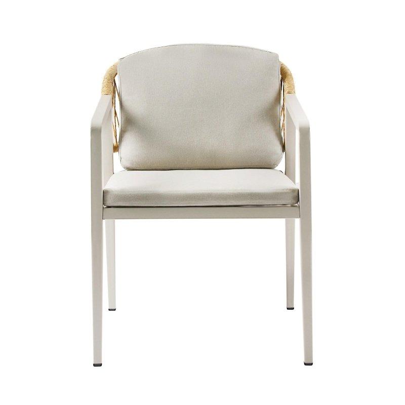Gri Demir Su Geçirmez Minderli 2li Set PE Rattan Sandalye - 252082