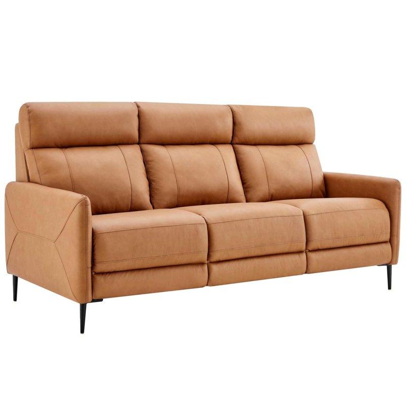 Gri Deri Masif Ahşap Yüksek Sırtlı Metal Ayaklı Bohem Koltuk - 197 cm - 278036