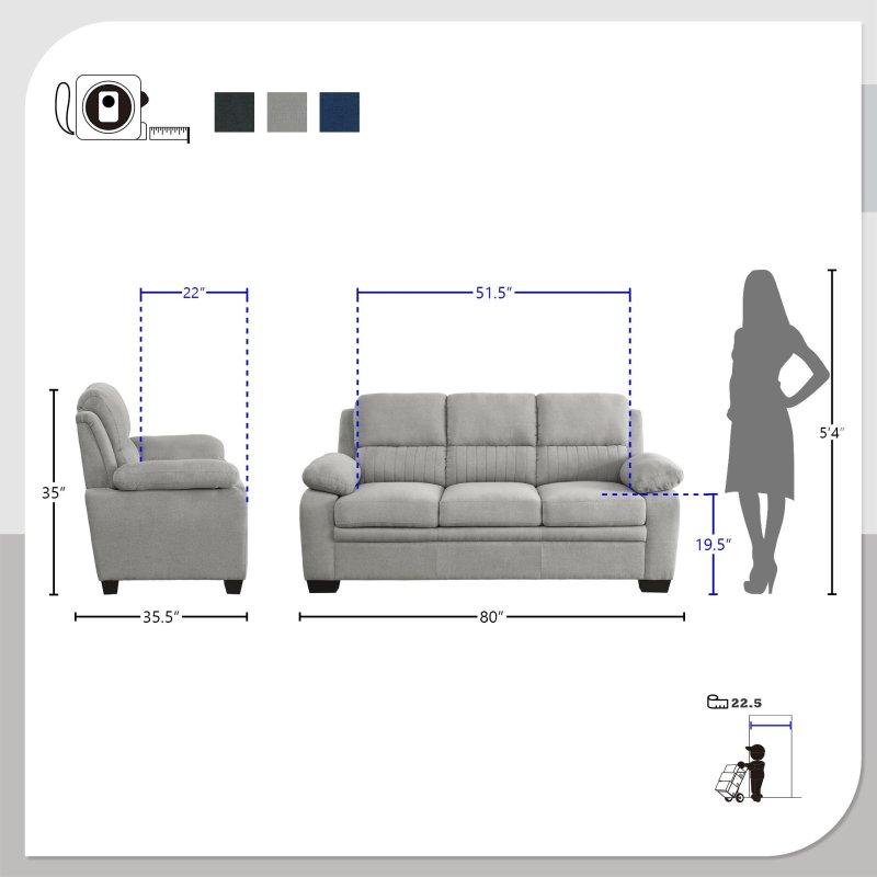 Gri Dokulu Kumaş Yastık Kollu Kapitoneli Bohem Koltuk - 204 cm - 280327