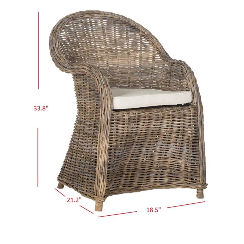Gri Dokuma Kolçaklı Rattan Sandalye - 61x58x89 cm - 252861