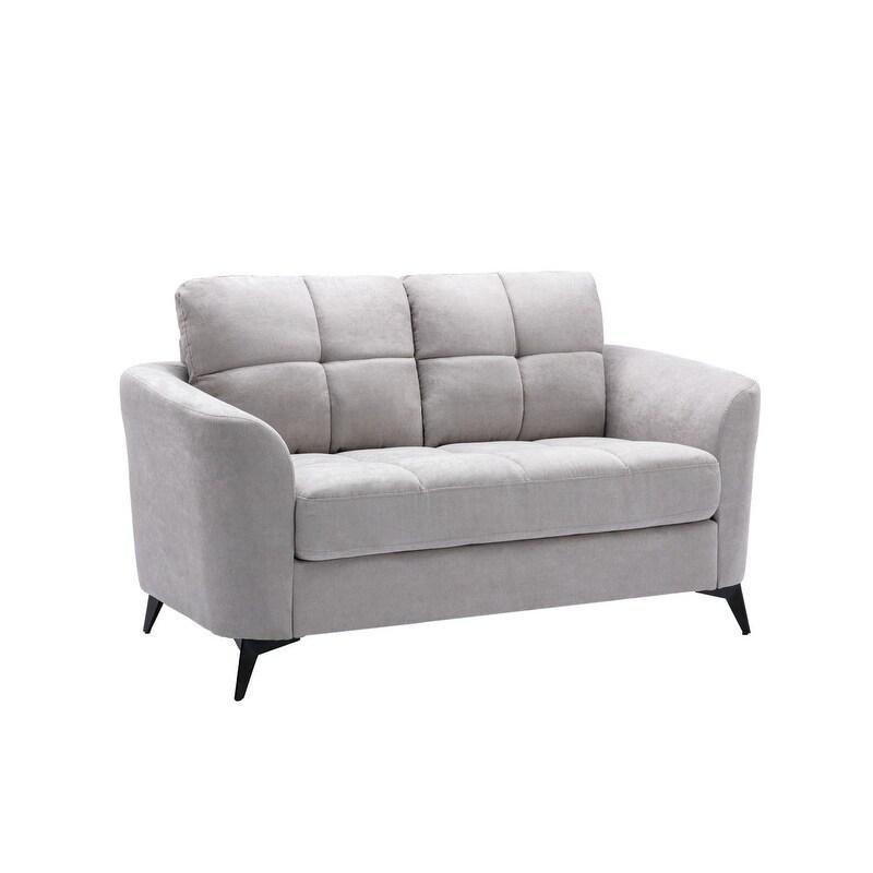 Gri Dokuma Kumaş Metal Ayaklı Kapitoneli Paket Yaylı Bohem Koltuk - 153 cm - 289084