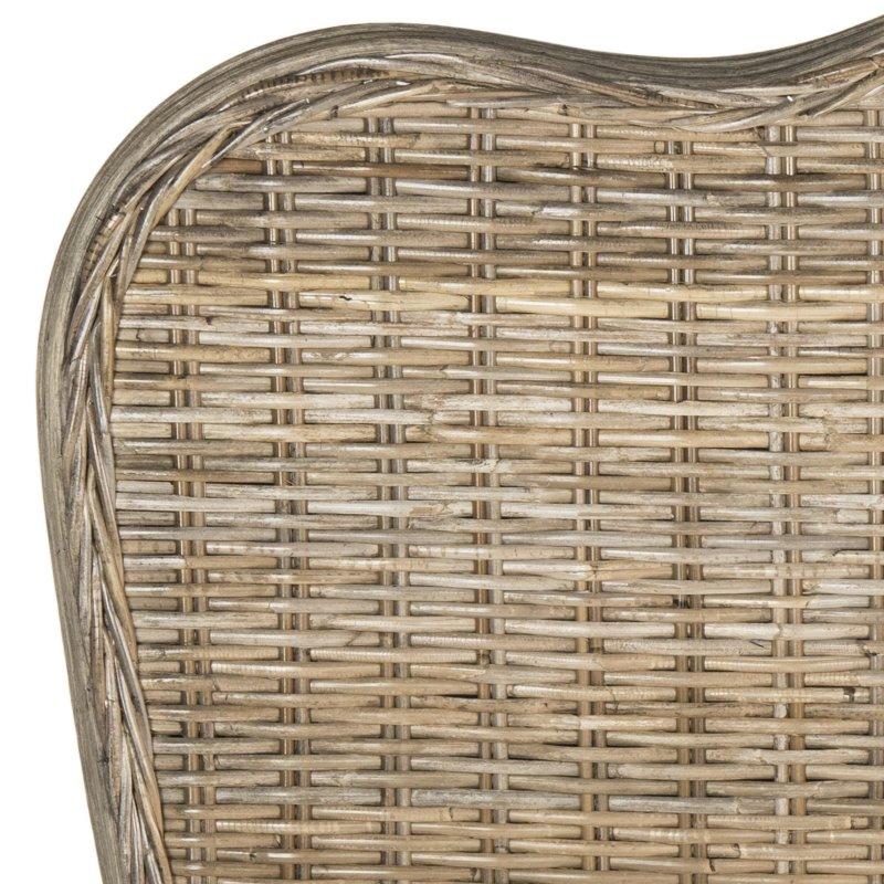 Gri Dokuma Rattan ve Ahşap Queen Yatak Başlığı - 334981