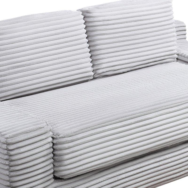 Gri Fitilli Kadife Dönüştürülebilir Yataklı Bohem Koltuk - 180x86x62 cm - 290408 Gri Fitilli Kadife Dönüştürülebilir Yataklı Bohem Koltuk - 180x86x62 cm - 290408
