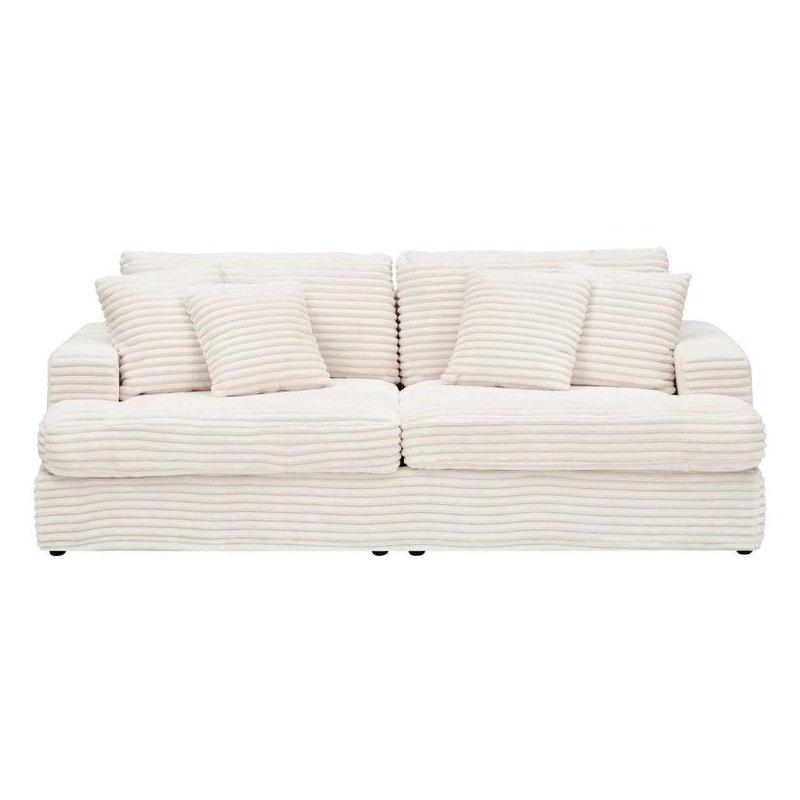 Gri Fitilli Kadife Kumaş 3 Kişilik 4 Kırlentli Modüler Bohem Koltuk - 202x87x80 cm - 289587