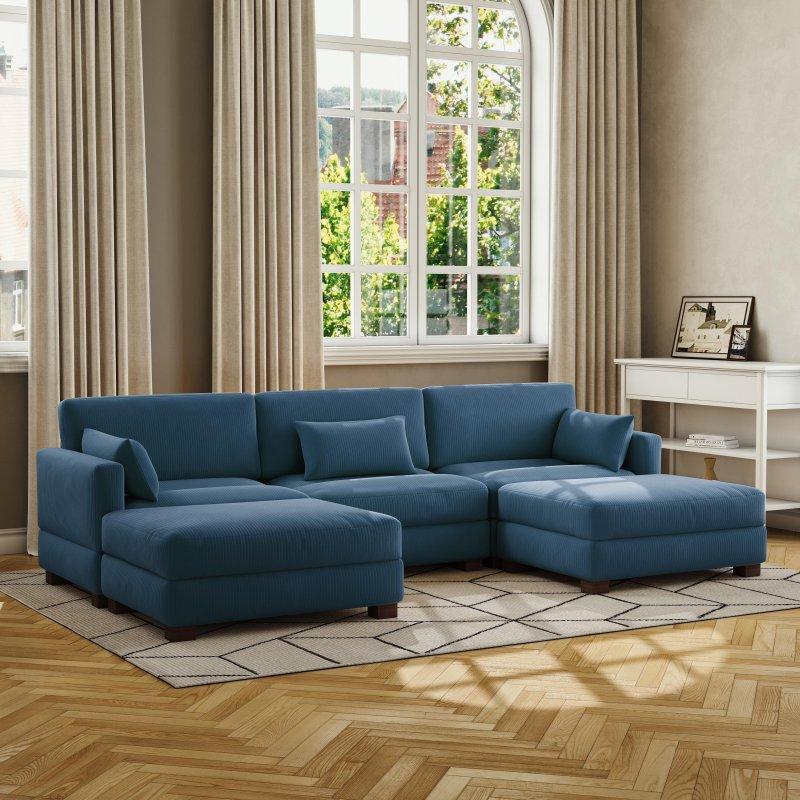 Gri Fitilli Kumaş Modüler Ayarlanabilir Sırtlı Köşe Koltuk - 258557