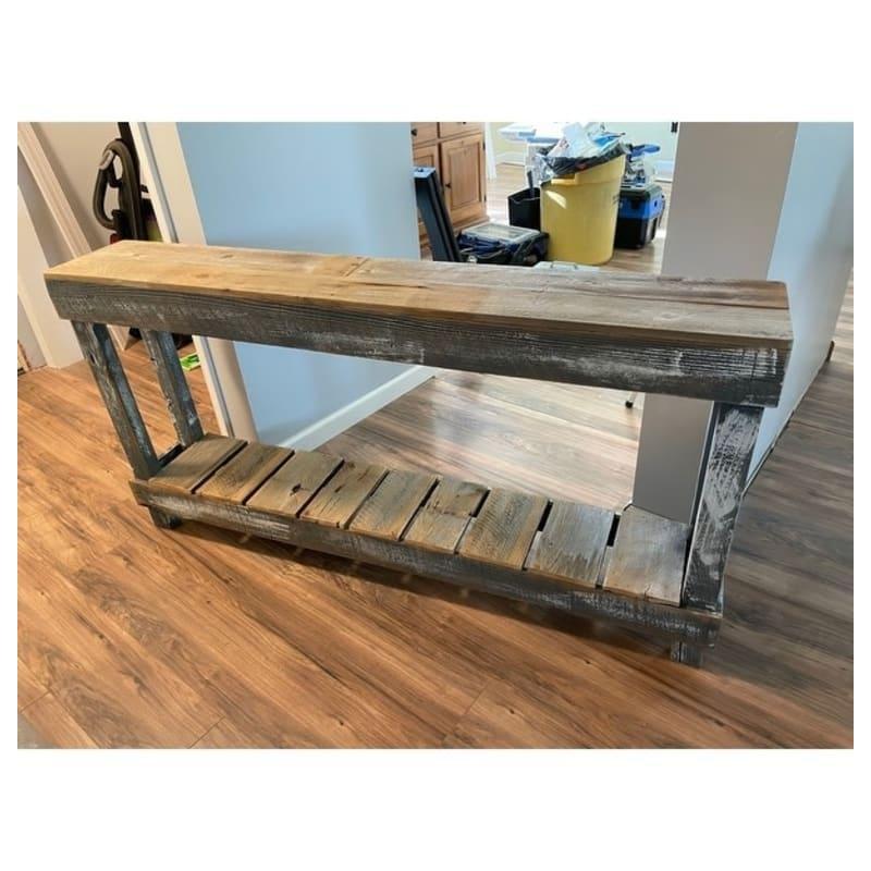 Gri Geri Kazanılmış Ahşap El Yapımı Eskitme Dresuar - 153x26 cm - 332288