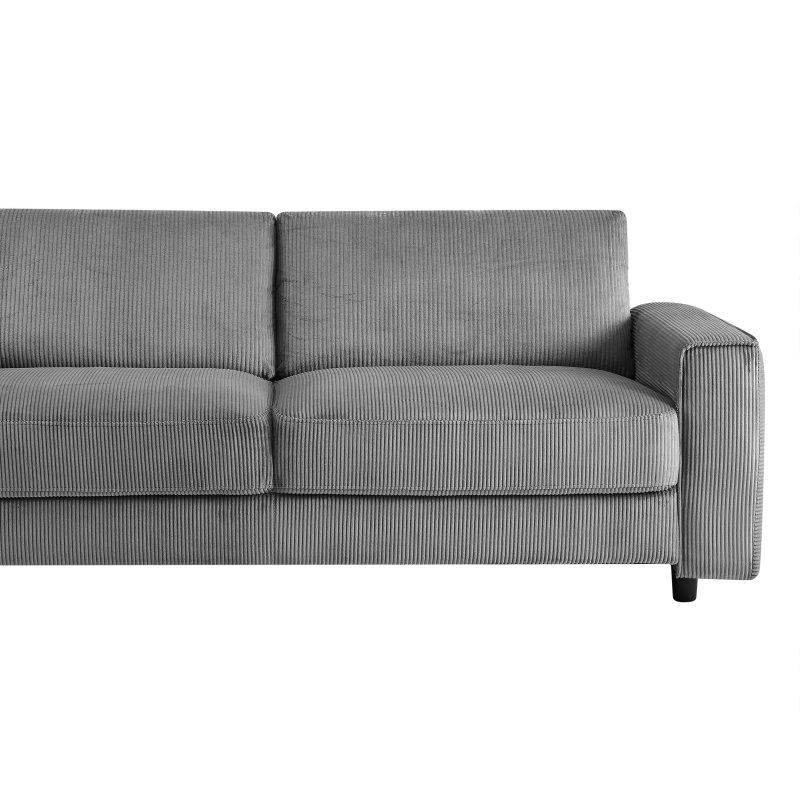 Gri Kadife Kumaş Minimalist Tasarım 3 Kişilik Bohem Koltuk - 285109