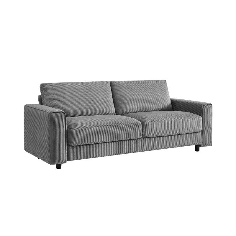 Gri Kadife Kumaş Minimalist Tasarım 3 Kişilik Bohem Koltuk - 285109
