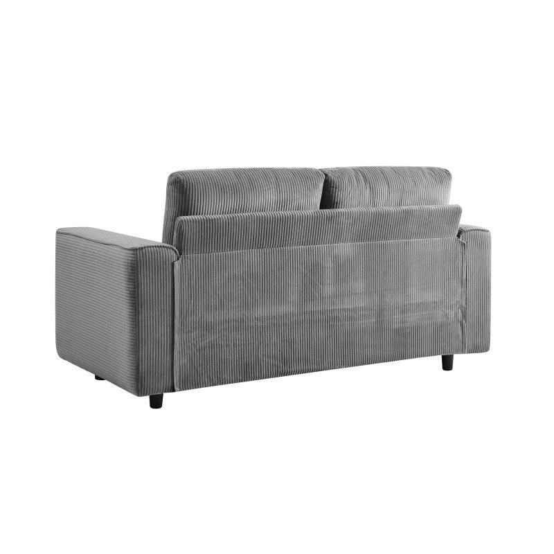 Gri Kadife Kumaş Minimalist Tasarımlı 2 Kişilik Bohem Koltuk - 168 cm - 293122