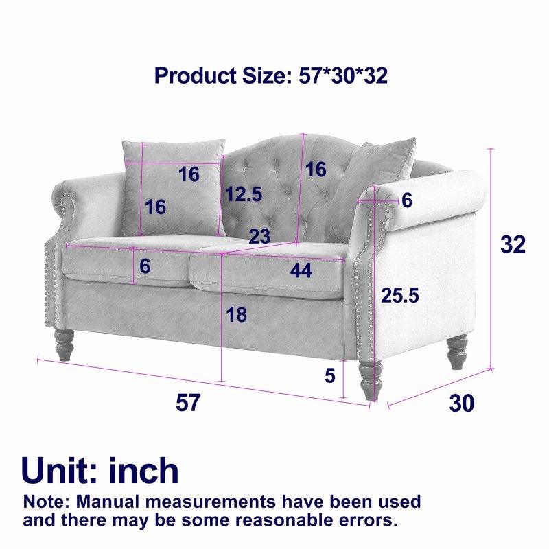Gri Kadife Masif Ahşap Chesterfield Zımba Detaylı Kapitoneli Bohem Koltuk - 145x77x82 cm - 290707