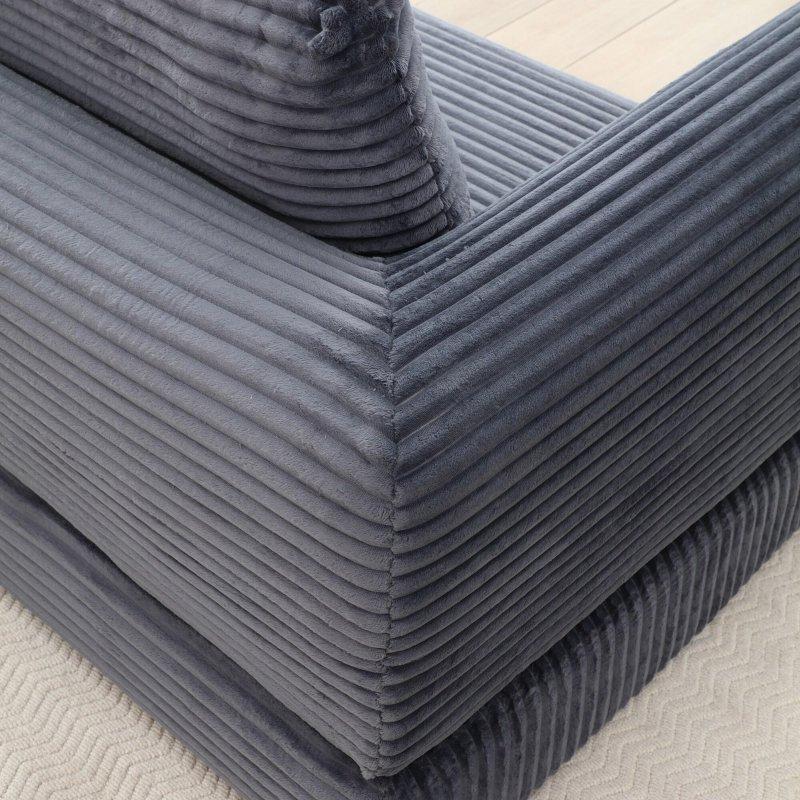 Gri Kadife Yataklı Katlanır 2 Kişilik Bohem Koltuk - 161x95 cm - 289365