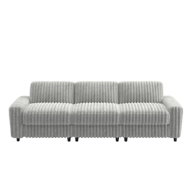 Gri Kanallı Kumaş Kuş Tüyü Dolgulu Bohem Koltuk - 279x97x95 cm - 293277