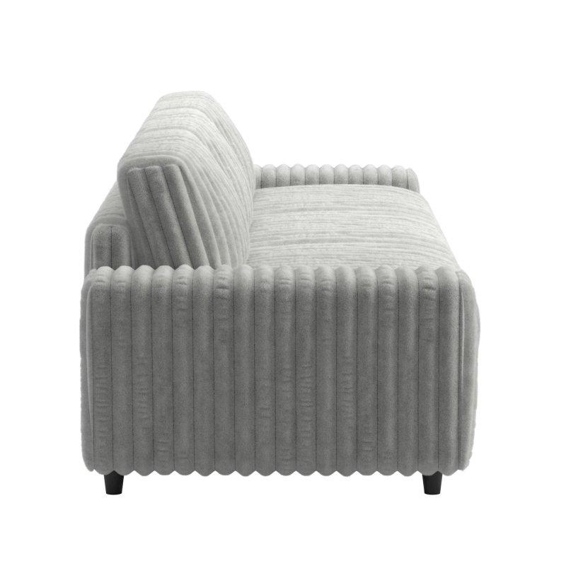 Gri Kanallı Kumaş Kuş Tüyü Dolgulu Bohem Koltuk - 279x97x95 cm - 293277