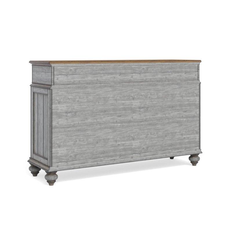 Gri Kauçuk Ağacı 9 Çekmeceli Eskitme Tasarım Şifonyer - 171x110x51 cm - 298993