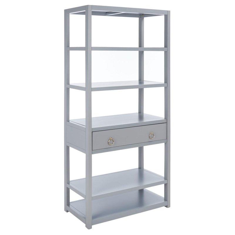 Gri Kauçuk Ağacı Çekmeceli 5 Raflı Kitaplık - 82x178 cm - 312726