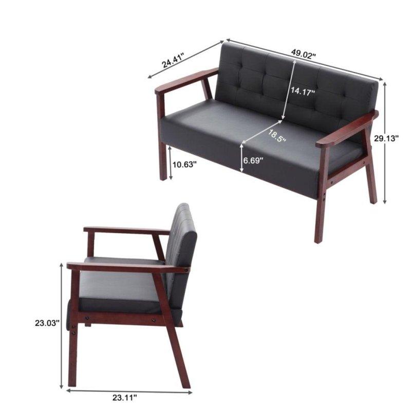 Gri Keten Masif Ahşap Kapitoneli Bohem Koltuk - 125 cm - 283636