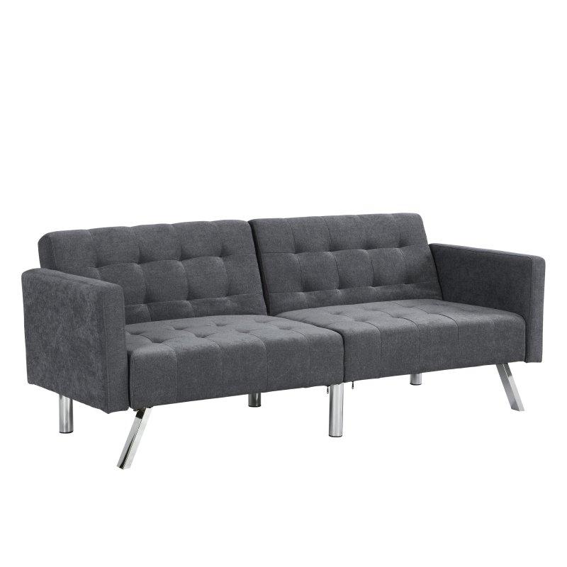 Gri Keten Yataklı Bölünebilir Sırtlı Bohem Koltuk - 191x81 cm - 289154