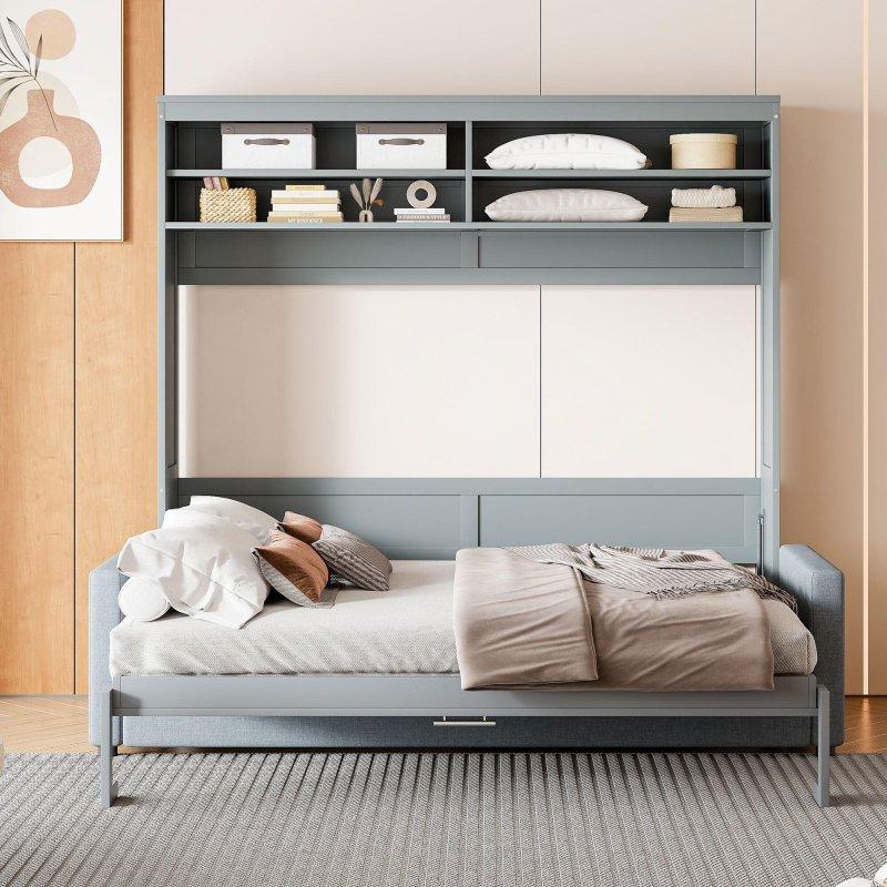Gri Koltuklu MDF Duvar Yatağı - 261229