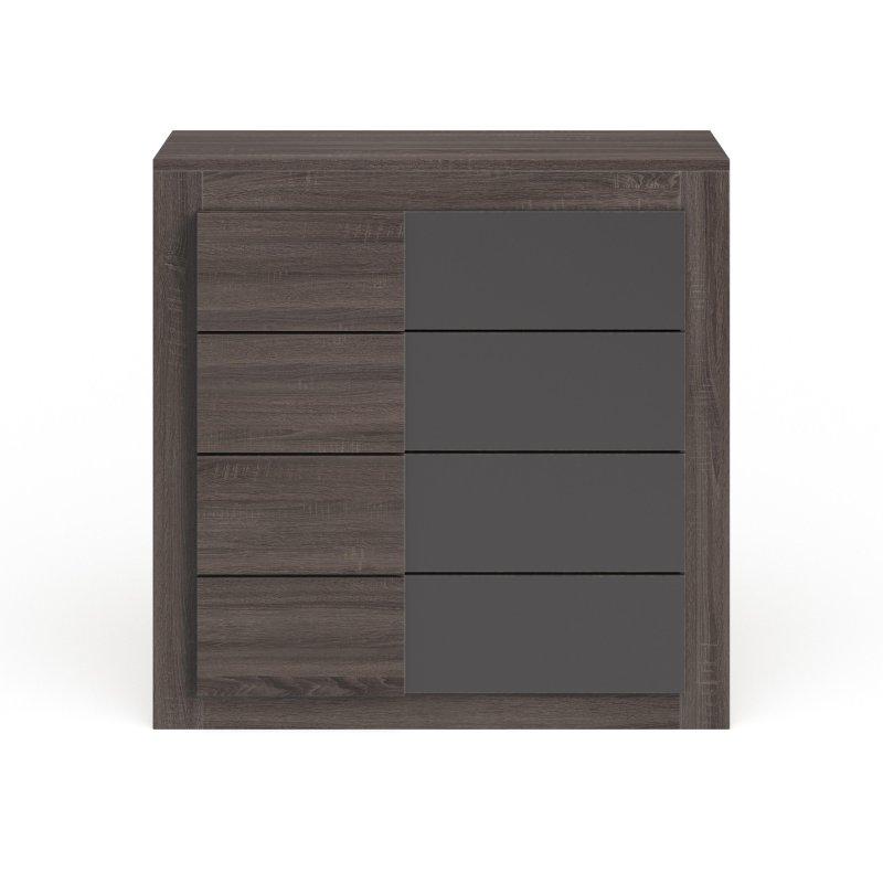 Gri Koyu Meşe ve Laminat 4 Çekmeceli Şifonyer - 93x92x42 cm - 311189