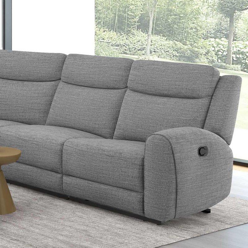 Gri Kumaş Ahşap Mekanizmalı Konsollu Bardaklıklı Köşe Koltuk - 331x298 cm - 256701