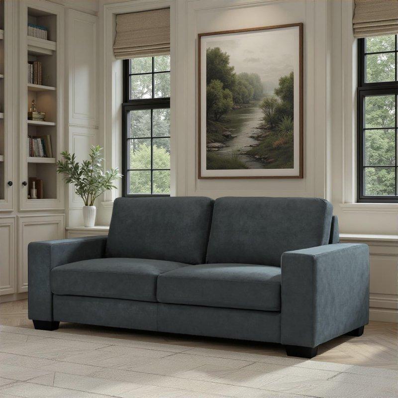Gri Kumaş Çıkarılabilir Minderli Kare Kollu Bohem Koltuk - 201 cm - 294336