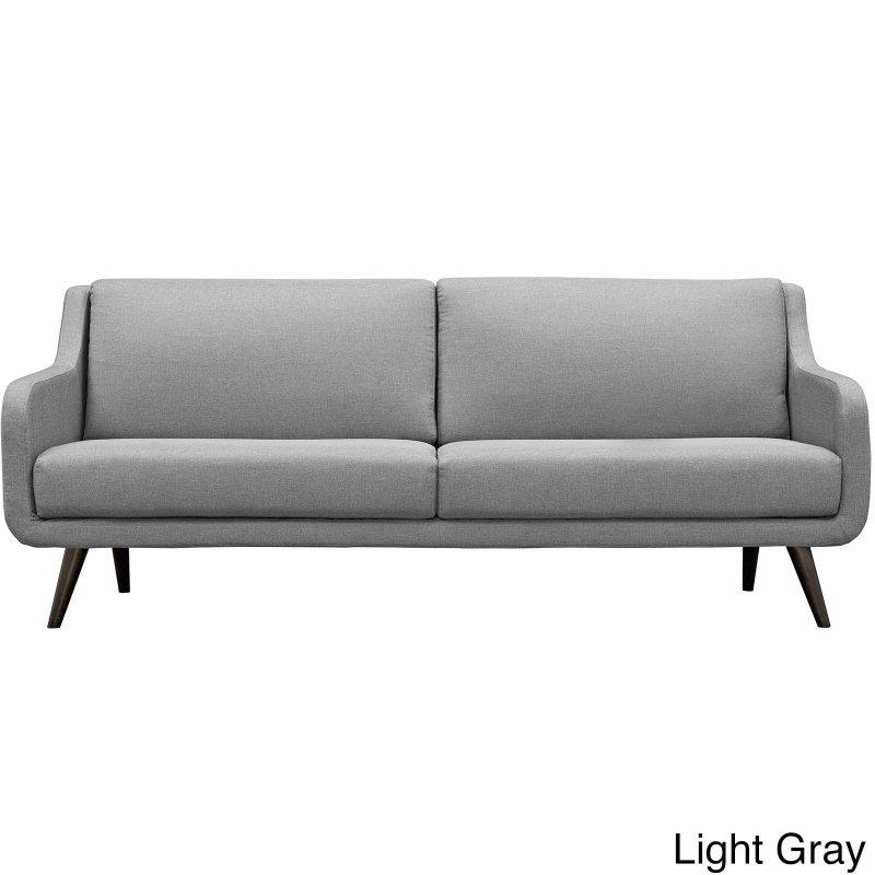 Gri Kumaş Çıkarılabilir Minderli Kauçuk Ağacı Ayaklı Mid-Century Bohem Koltuk - 211x92x88 cm - 287288