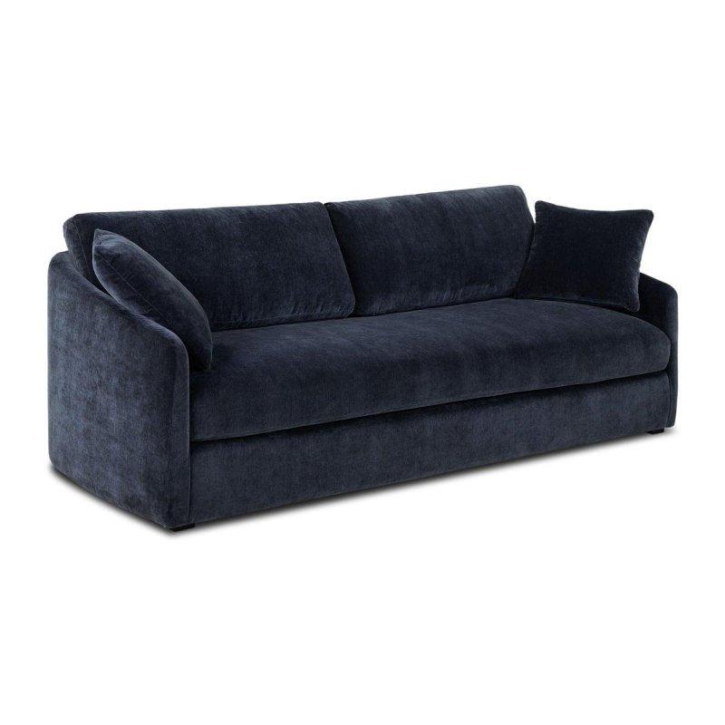 Gri Kumaş Kavisli Tasarım Masif Ahşap Ayaklı Bohem Koltuk - 234 cm - 279481