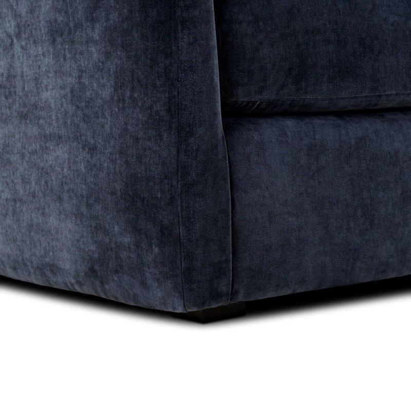 Gri Kumaş Kavisli Tasarım Masif Ahşap Ayaklı Bohem Koltuk - 234 cm - 279481