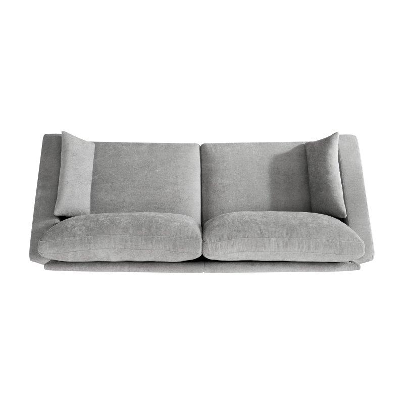 Gri Kumaş Masif Ahşap İskeletli Çıkarılabilir Kılıflı 3 Kişilik Bohem Koltuk - 201 cm - 293415