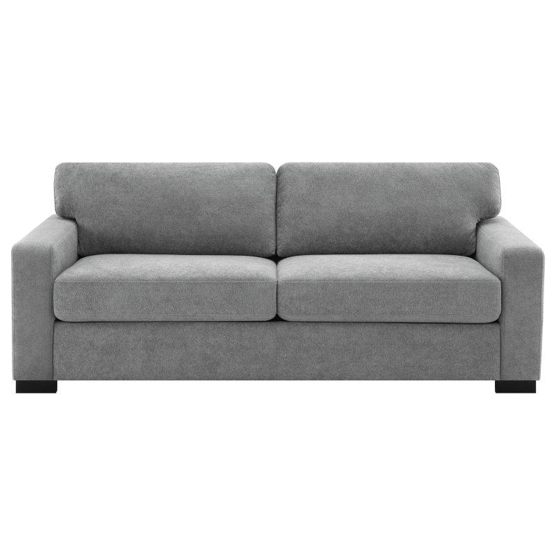Gri Kumaş Masif Ahşap Yataklı Kare Kollu Bohem Koltuk - 209x90x88 cm - 290247