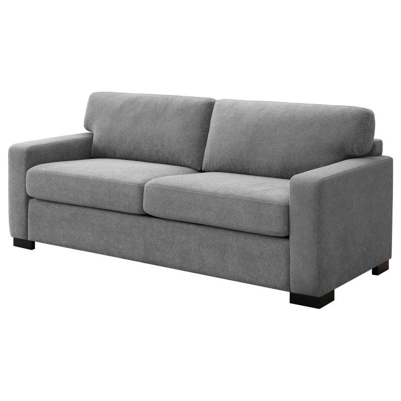 Gri Kumaş Masif Ahşap Yataklı Kare Kollu Bohem Koltuk - 209x90x88 cm - 290247