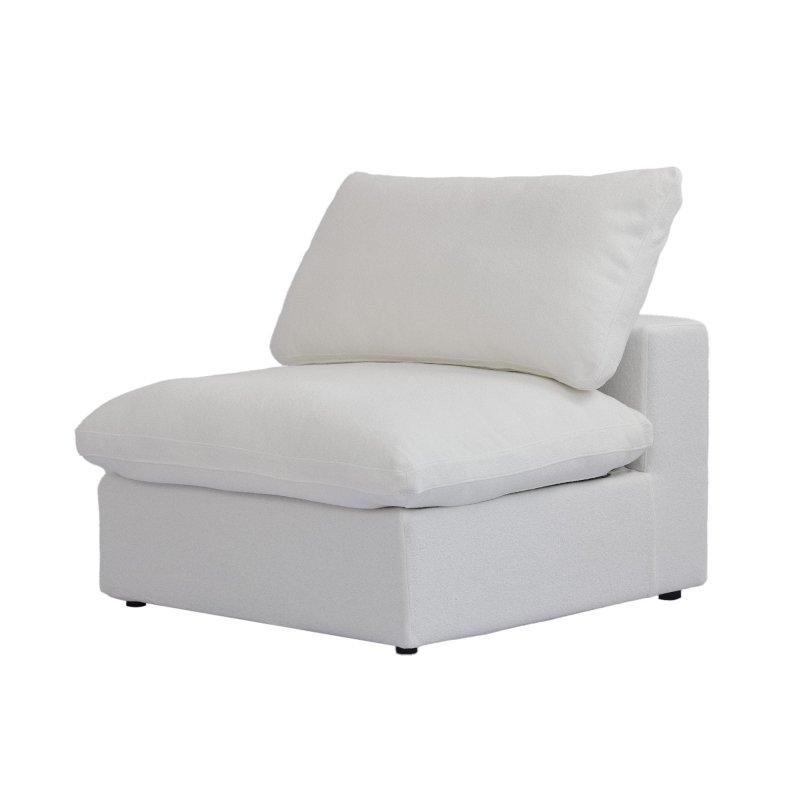 Gri Kumaş Modüler Kuş Tüyü Dolgulu Puflu Köşe Koltuk - 306x306 cm - 257363