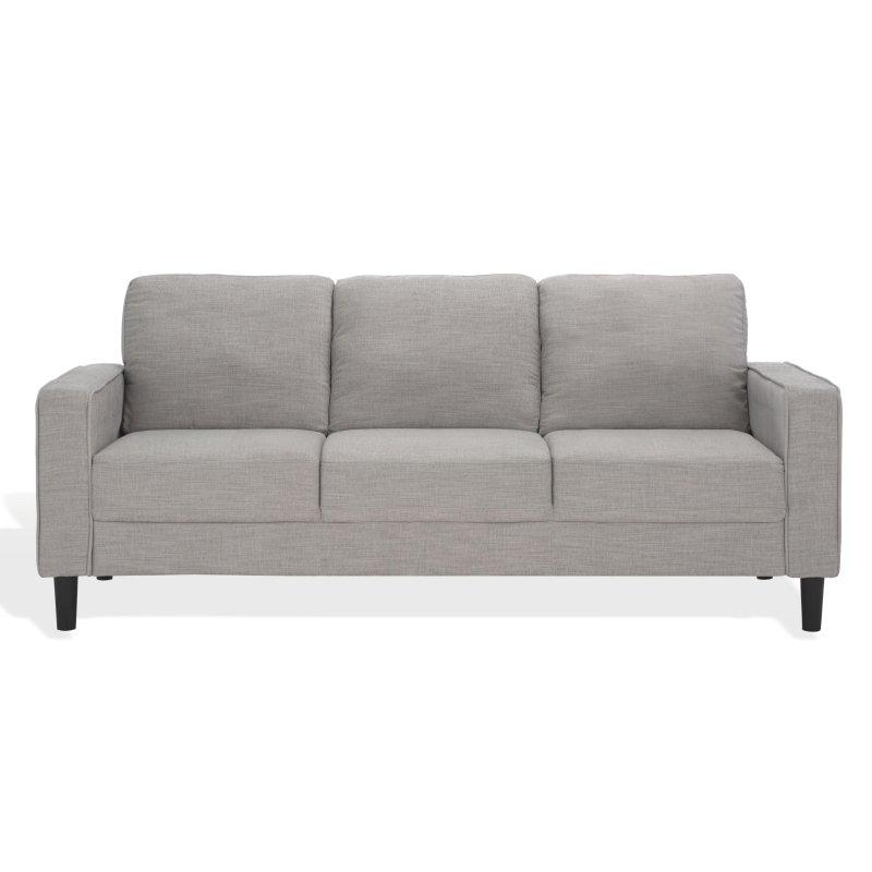 Gri Masif Ahşap 3 Kişilik Modern Bohem Koltuk - 196x79x87 cm - 283762