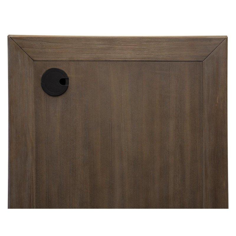 Gri Masif Ahşap Çift Etejerli Eskitme Yönetici Ofis Masası - 173x72 cm - 326957