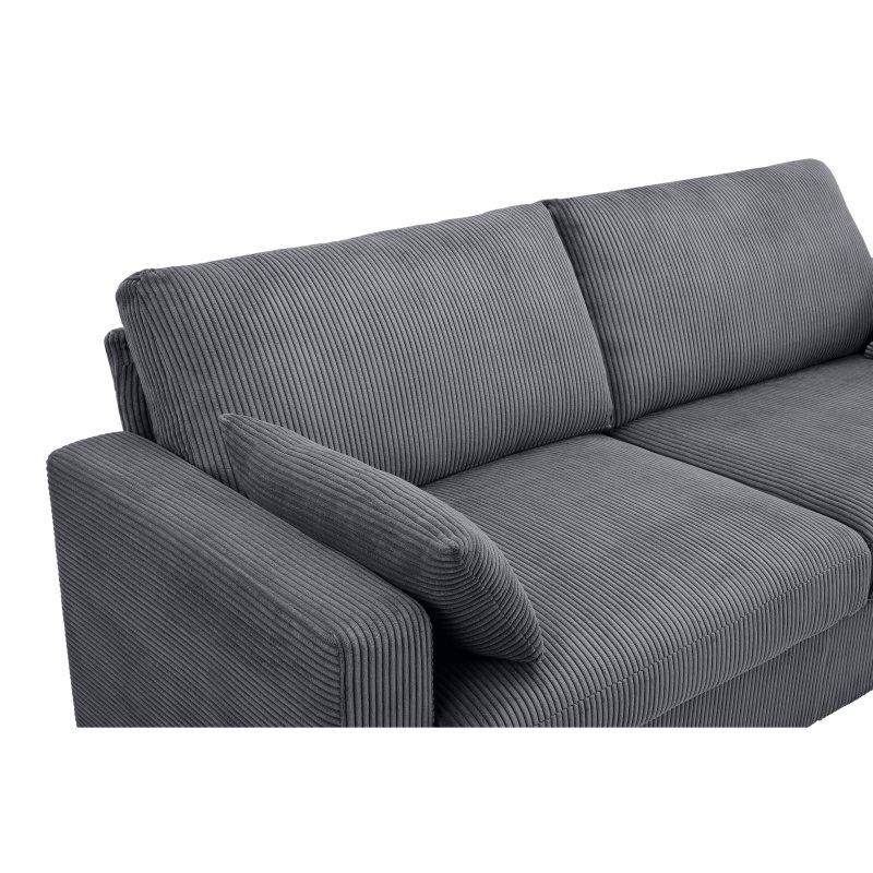 Gri Masif Ahşap İskeletli Çıkarılabilir Kılıflı Bohem Koltuk - 201x86x86 cm - 293464