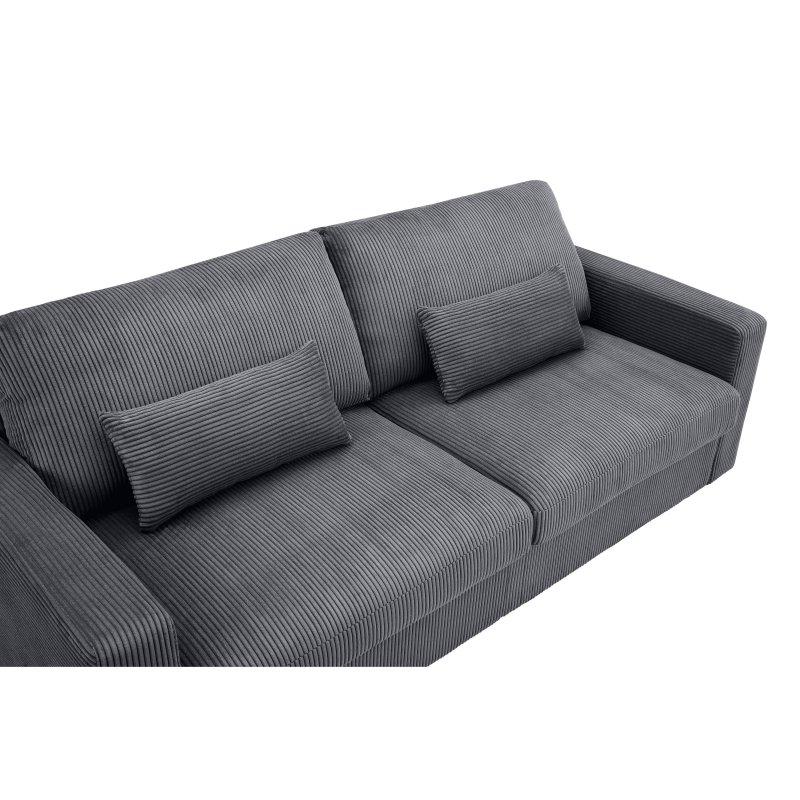 Gri Masif Ahşap İskeletli Çıkarılabilir Kılıflı Bohem Koltuk - 201x86x86 cm - 293464