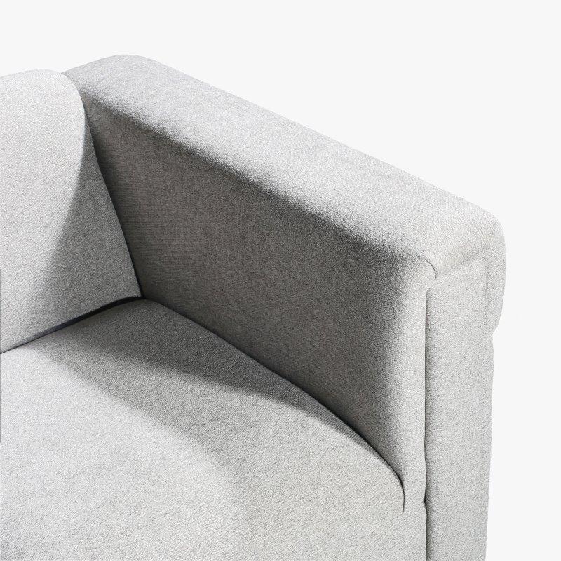 Gri Masif Ahşap İskeletli Kumaş Döşemeli 3 Kişilik Bohem Koltuk - 183x84x72 cm - 288532