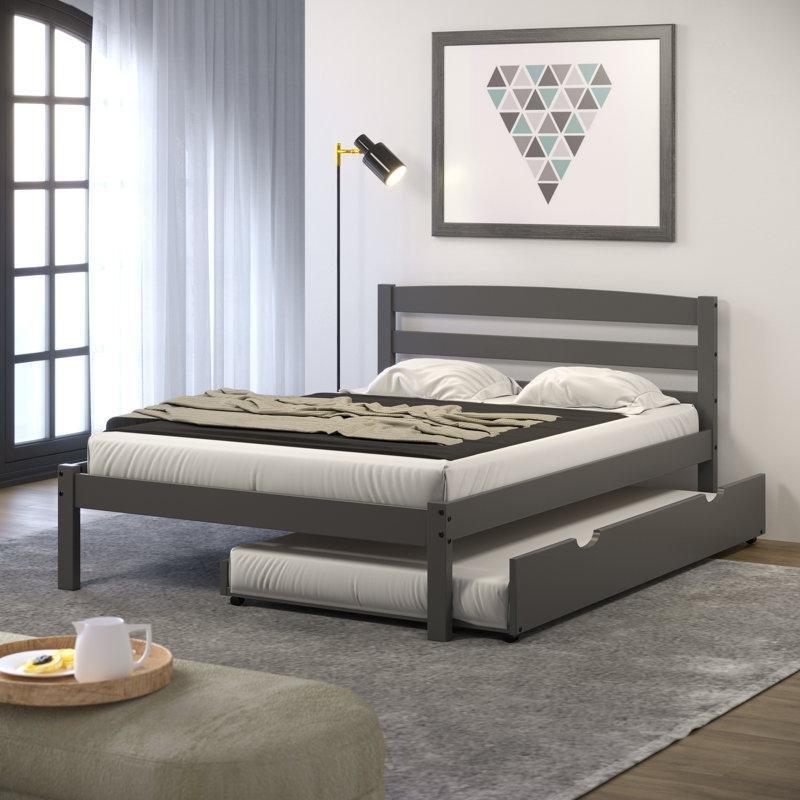Gri Masif Ahşap Kitaplık Başlıklı Yavru Yataklı Karyola - 203 cm - 328337 Gri Masif Ahşap Kitaplık Başlıklı Yavru Yataklı Karyola - 203 cm - 328337