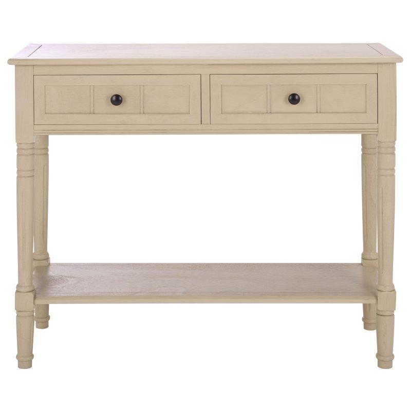 Gri Masif Çam 2 Çekmeceli Raflı Tornalı Ayaklı Dresuar - 91x36x75 cm - 332317