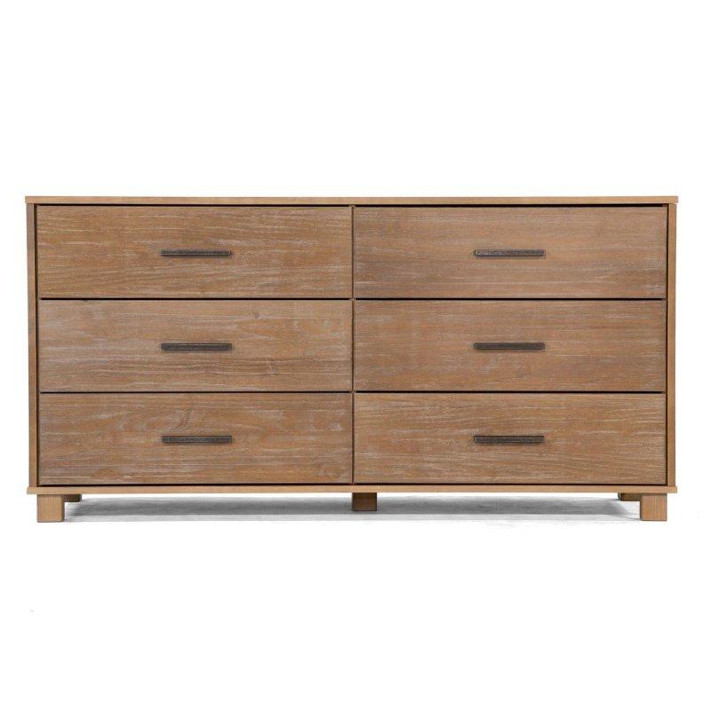 Gri Masif Çam Ahşap 6 Çekmeceli Şifonyer - 157 cm - 308921