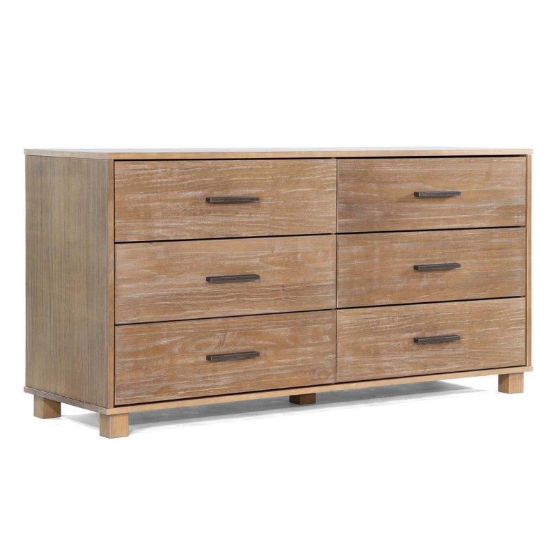 Gri Masif Çam Ahşap 6 Çekmeceli Şifonyer - 157 cm - 308921