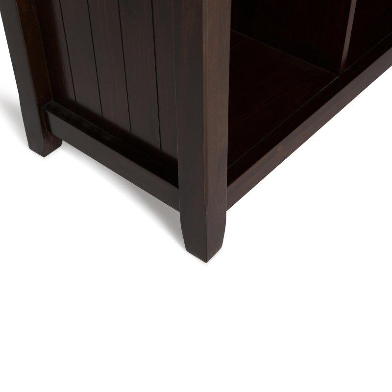 Gri Masif Çam Ahşap 8 Bölmeli Konik Ayaklı Kitaplık - 145x84x41 cm - 312626