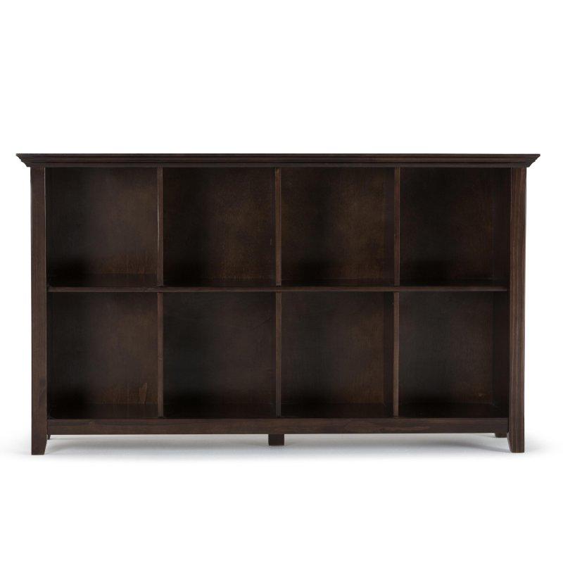 Gri Masif Çam Ahşap 8 Bölmeli Konik Ayaklı Kitaplık - 145x84x41 cm - 312626