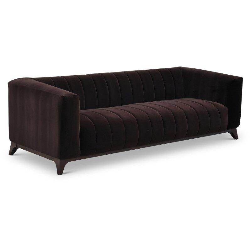 Gri Masif Çam ve Kadife 3 Kişilik Tüy Dolgulu Bohem Koltuk - 232x89x72 cm - 281736